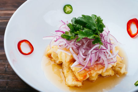 King Crab Tempura with Amazu Jalapeno