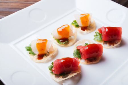 Sashimi Chips with Spicy Miso Sauce